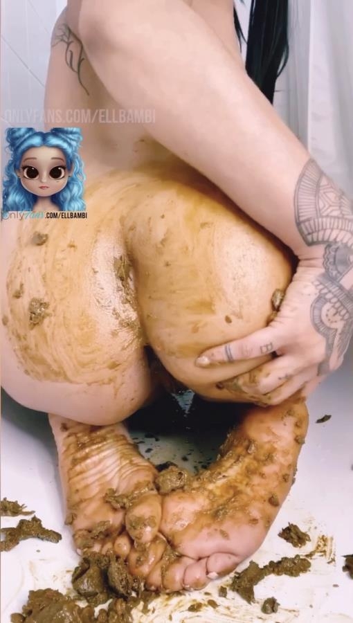 Smearing Over My Ass & Feet P1 - With Actress: Inked Bambi [MPEG-4] (2025) [SD ]